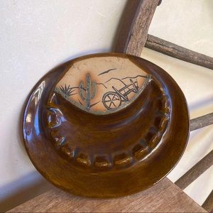 SOLD-🌵WESTERN SOUTHWESTERN ASH TRAY Vtg 60’s-70’s Saguaro Cactus Desert Ranch